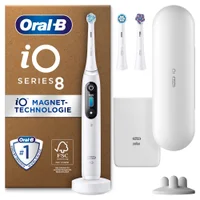 Oral-B iO Series 8 Plus Edition Elektrische Zahnbürste, Reiseetui, recycelbare Verpackung, White Alabaster