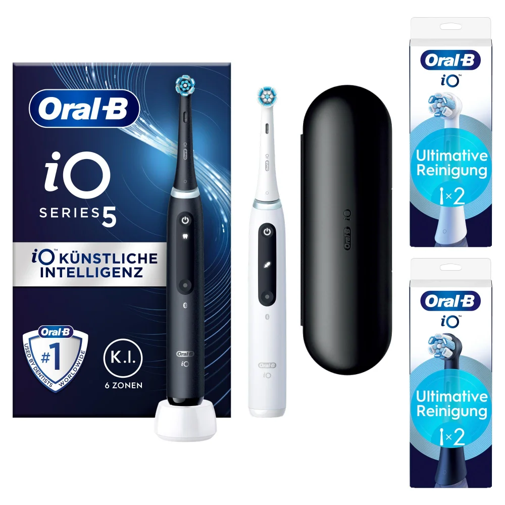 Oral B iO 5 Black & White Electric Toothbrushes + 4 refills Bild 1