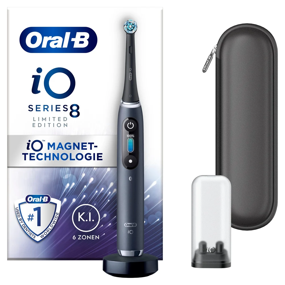 Oral-B iO Series 8 Limited Edition Zahnbürste mit Reiseetui & K.I. Magnet-Technologie.
