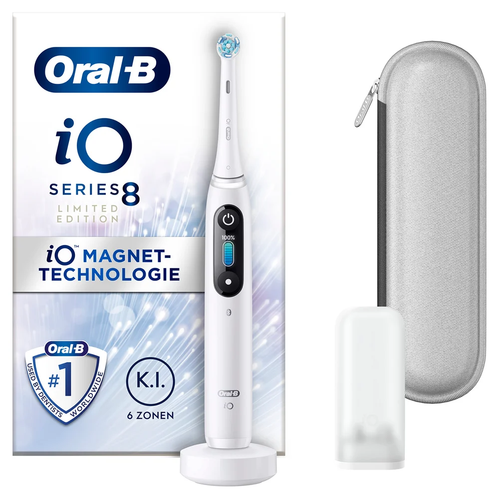 Oral-B iO 8 Limited Edition Elektrische Zahnbürste, Travel Case - White Bild 1