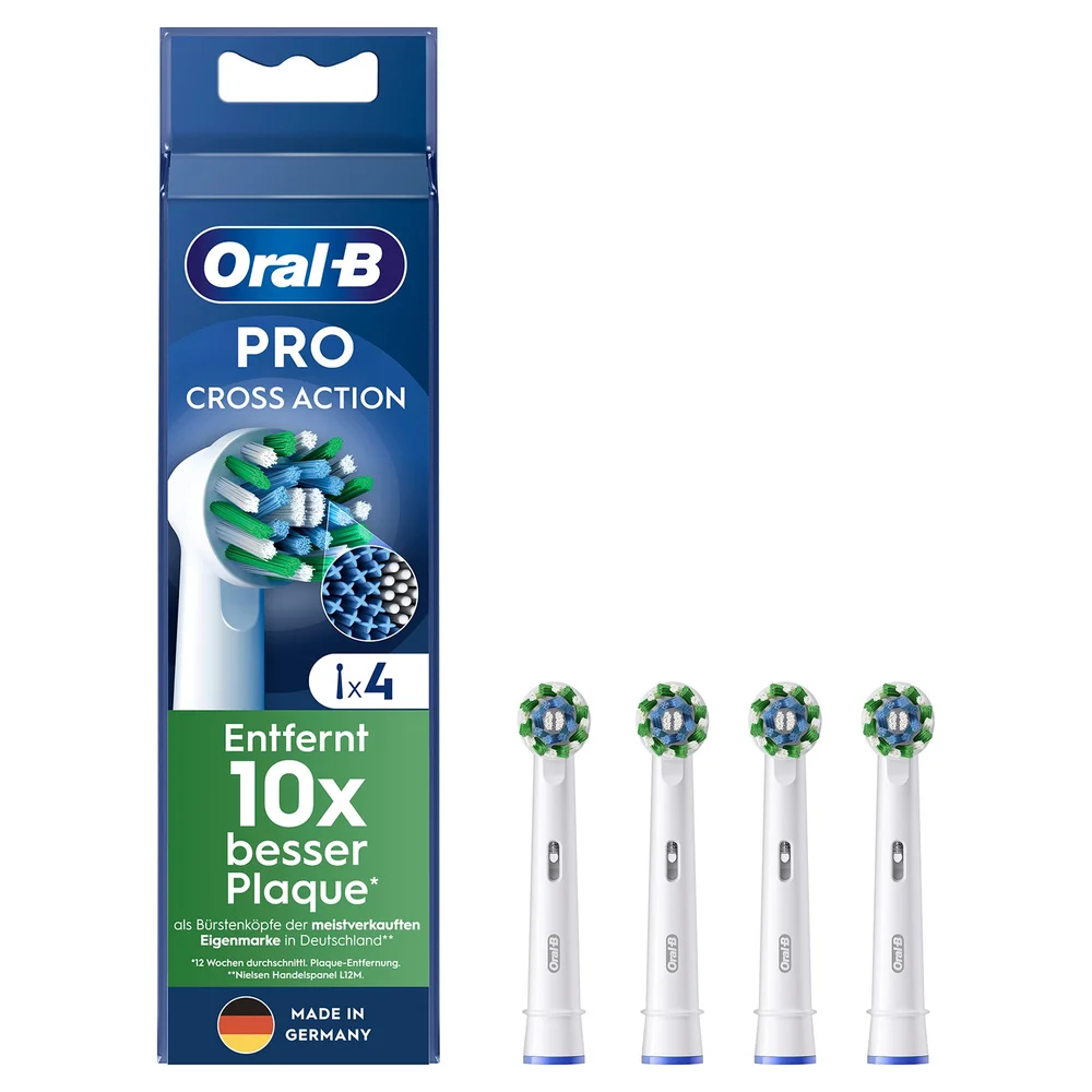 Oral-B Pro CrossAction Aufsteckbürsten für elektrische Zahnbürste, X-förmige Borsten, 4 Stück Bild 1