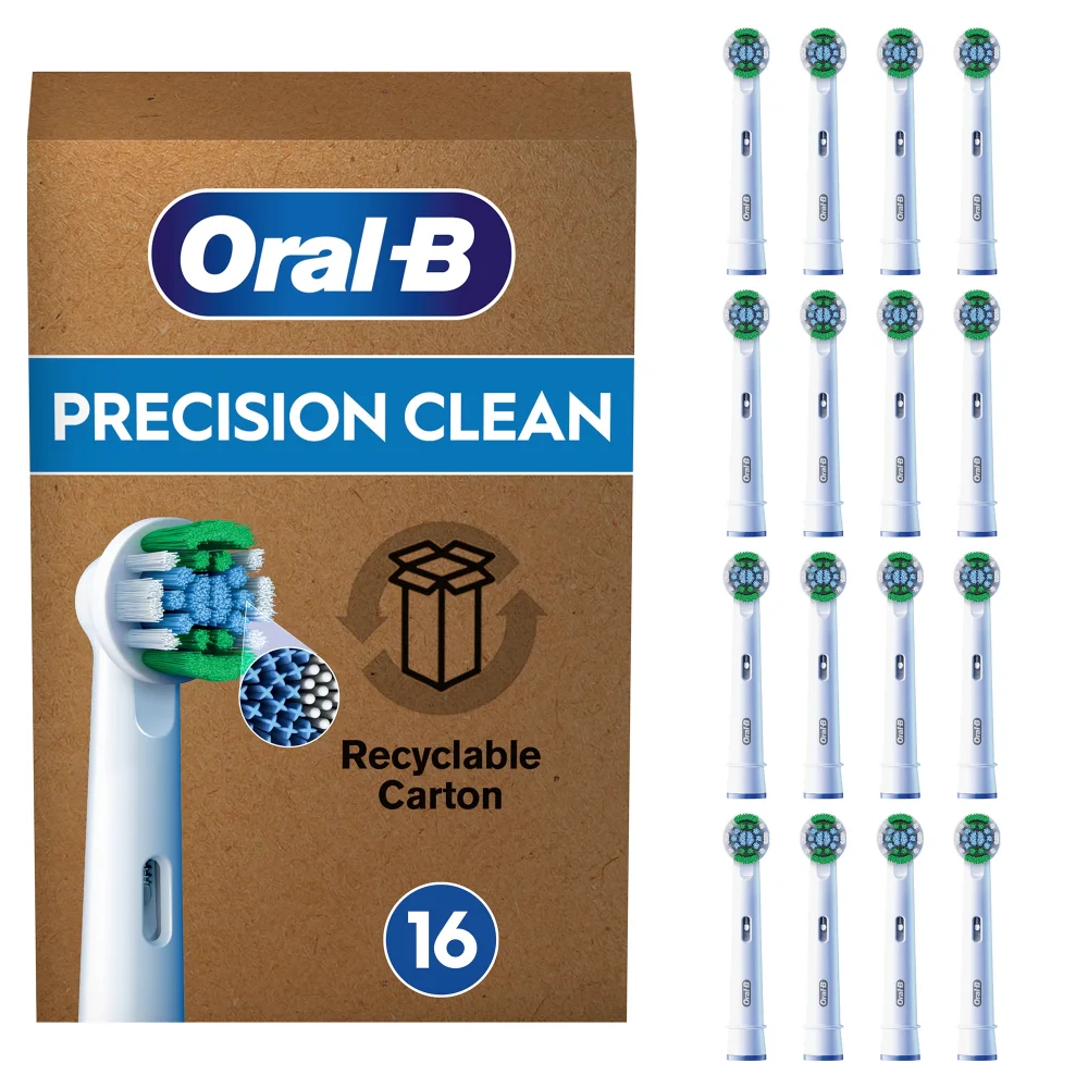Oral-B Pro Precision Clean Aufsteckbürsten für elektrische Zahnbürste, X-förmige Borsten, briefkastenfähige Verpackung, 16 Stück Bild 1