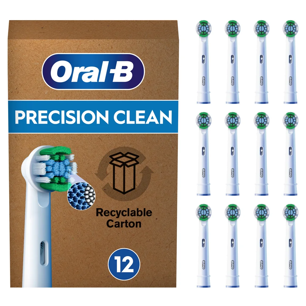 Oral-B Pro Precision Clean Aufsteckbürsten für elektrische Zahnbürste, X-förmige Borsten, briefkastenfähige Verpackung, 12 Stück Bild 1