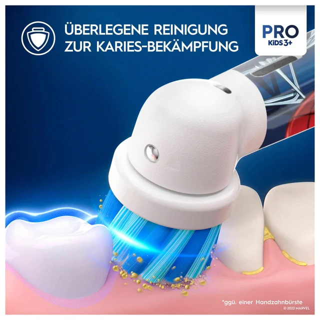 Oral-B Pro Kids 3+ Spiderman Elektrische Zahnbürste mit Reisetui