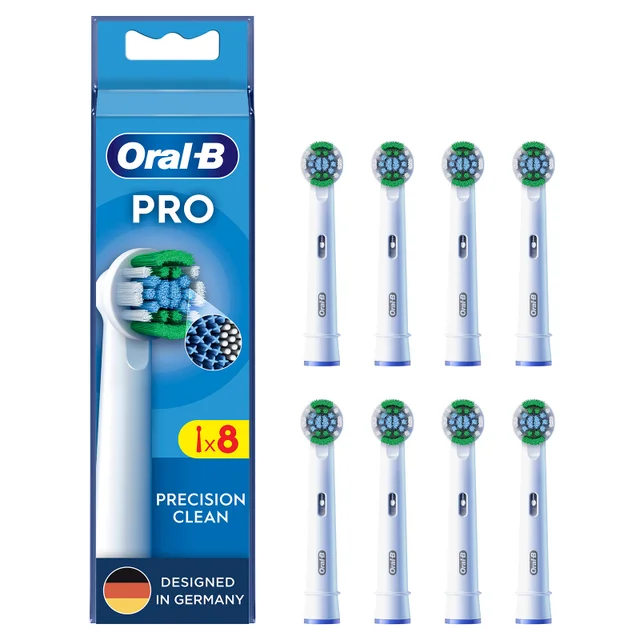 Oral-B Pro Precision Clean Aufsteckbürsten für elektrische Zahnbürste, X-förmige Borsten, 8 Stück