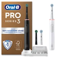 Oral-B PRO Series 3 Zahnbürste schwarz & weiß, mit 100% saubereren Zähnen & gesünderem Zahnfleisch.