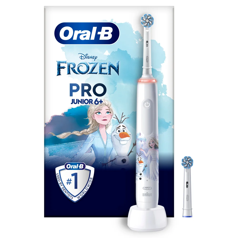 Oral-B Pro Junior Frozen Elektrische Zahnbürste, für Kinder ab 6 Jahren, Weiß Bild 1
