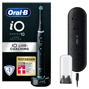 Oral-B iO Series 10 Elektrische Zahnbürste, Luxe Edition, Cosmic Black