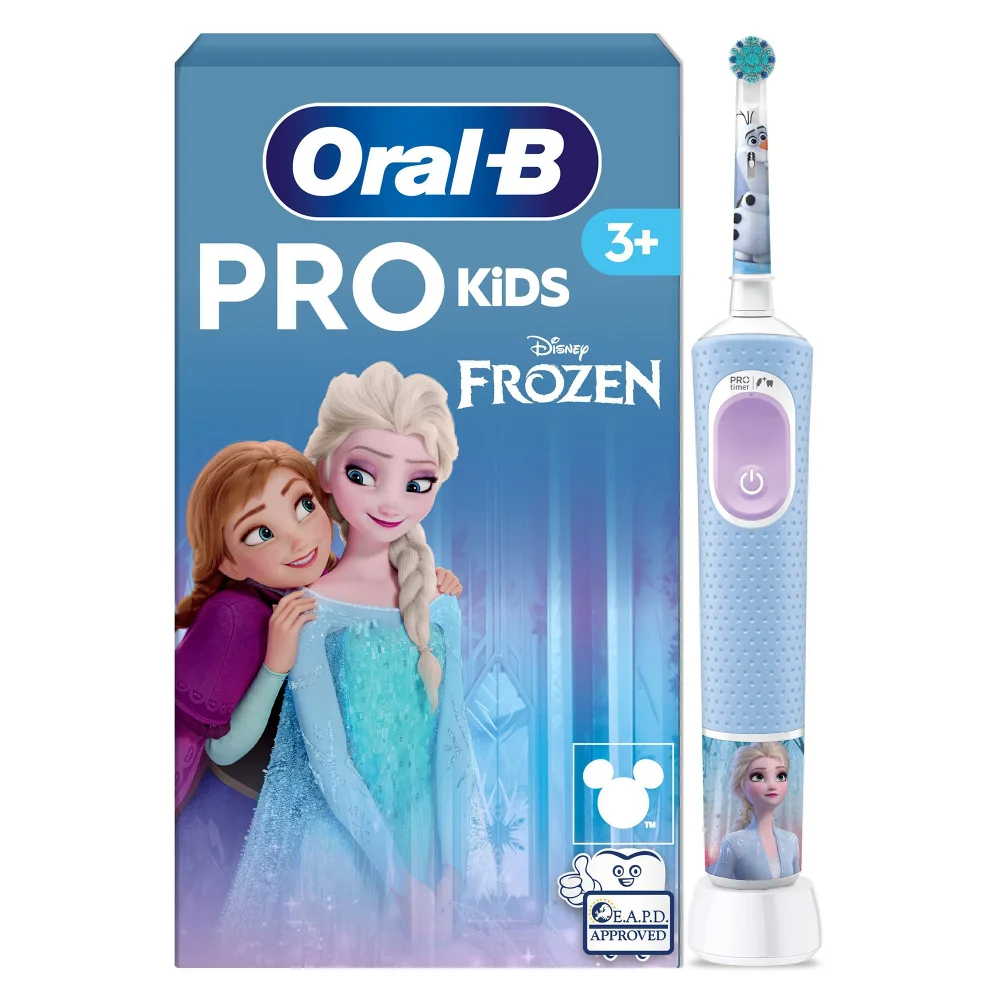 Oral-B Pro Kids Frozen Elektrische Zahnbürste, Designed by Braun,, Blau/Lila Bild 1