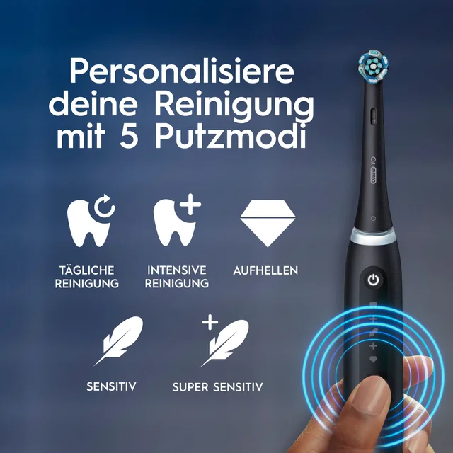Oral-B iO Series 5 Duopack Elektrische Zahnbürste, Reise-Etui, Matt Black/Quite White
