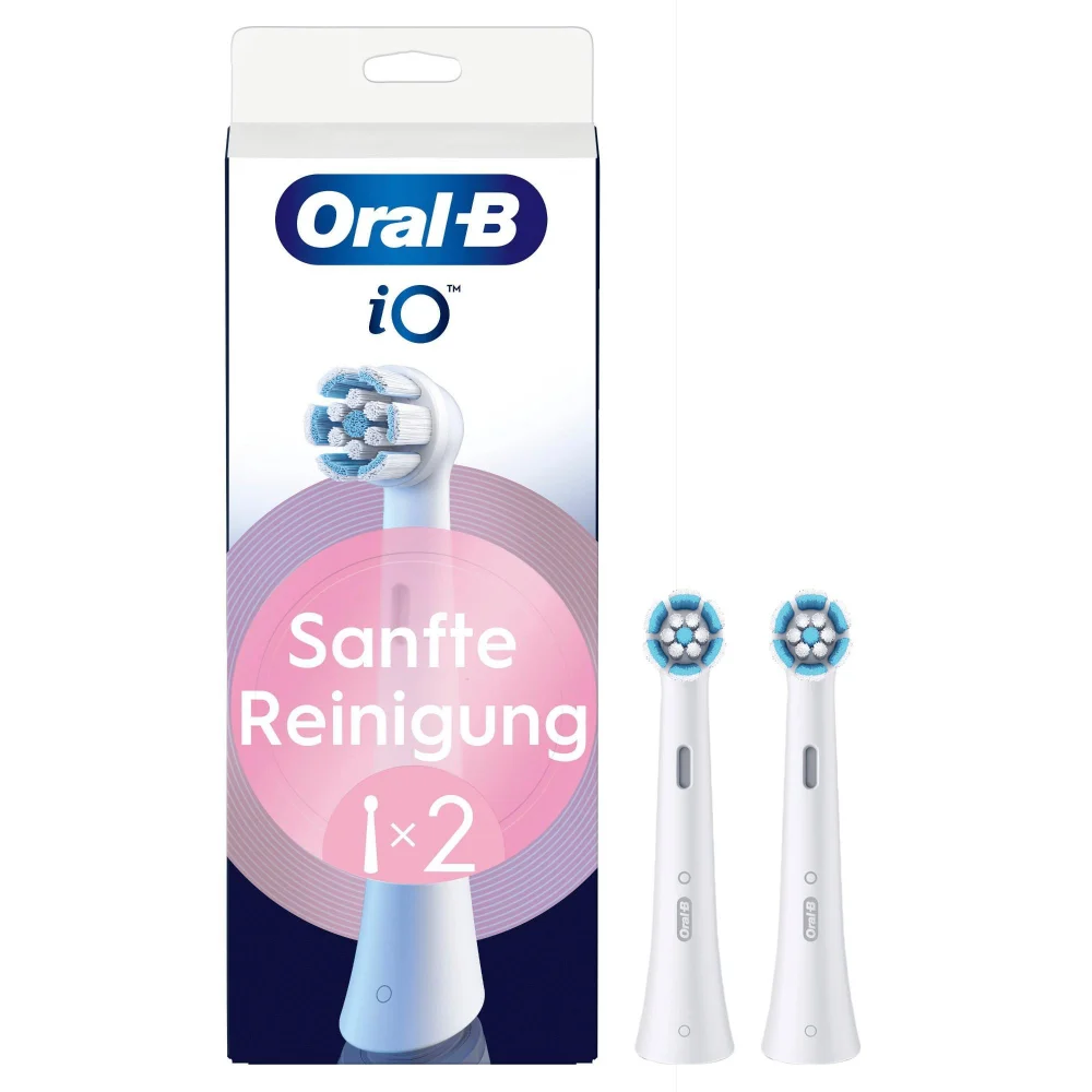 Oral-B iO Sanfte Reinigung Aufsteckbürsten, Weiß, 2 Stück Bild 1