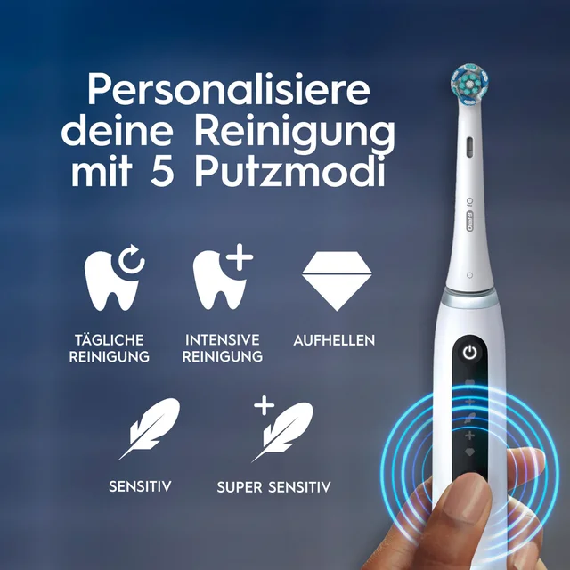 Oral-B iO Series 5 Elektrische Zahnbürste, Reise-Etui, Quite White