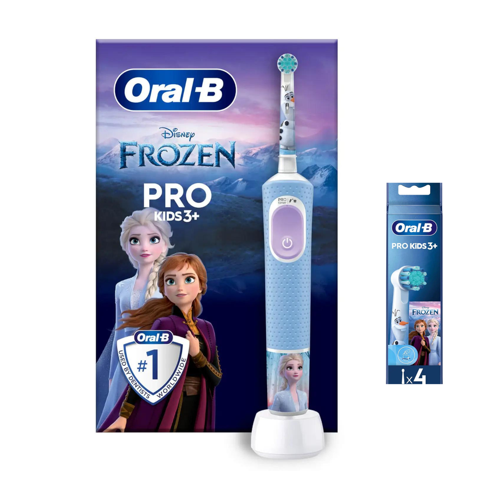 Oral-B PRO Kids 3+ Frozen elektrische Zahnbürste mit Elsa- & Anna-Motiven.