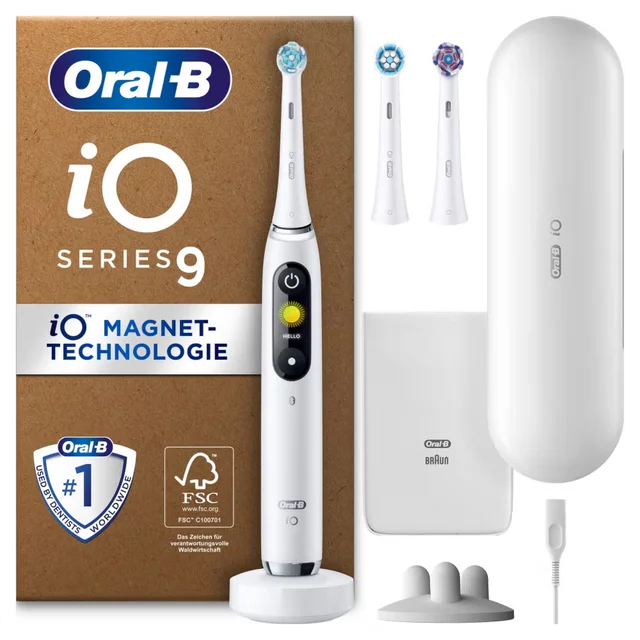 Oral-B iO Series 9 Plus Edition, Lade-Reiseetui, recycelbare Verpackung