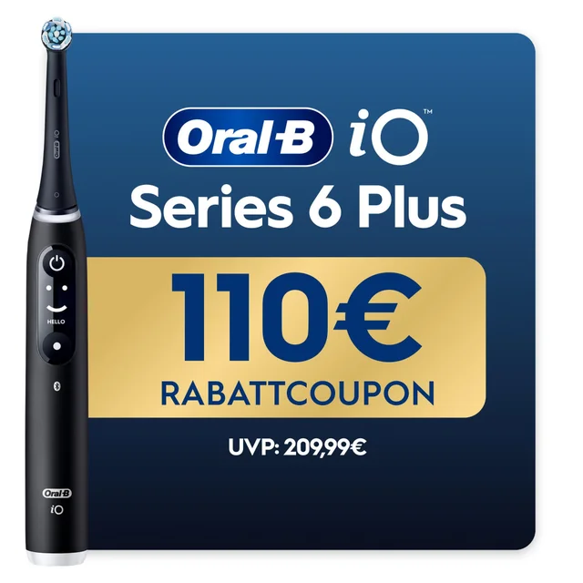 Oral-B iO Series 6 Plus Edition, Black Lava, Reiseetui, recycelbare Verpackung
