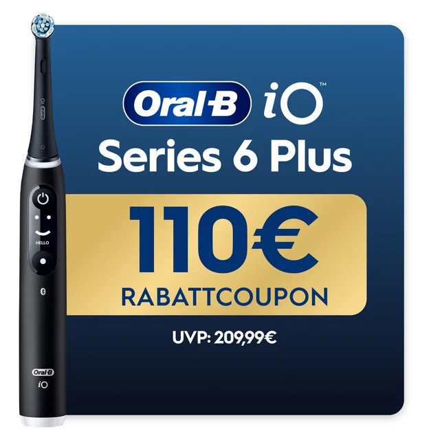 Oral-B iO Series 6 Plus Edition, Black Lava, Reiseetui, recycelbare Verpackung