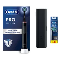 Oral B Pro 3500 Cross Action Black Electric Toothbrush with Travel Case