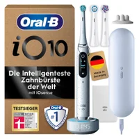 Oral-B iO Series 10 Plus Edition Elektrische Zahnbürste, Lade-Reise-Etui, Stardust White