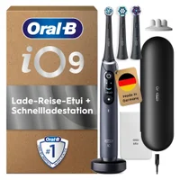 Oral-B iO Series 9 Plus Edition Elektrische Zahnbürste, Lade-Reiseetui, Black Onyx