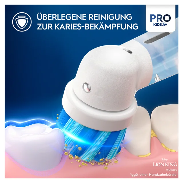 Oral-B Pro Kids 3+ König der Löwen Elektrische Zahnbürste mit Reiseetui