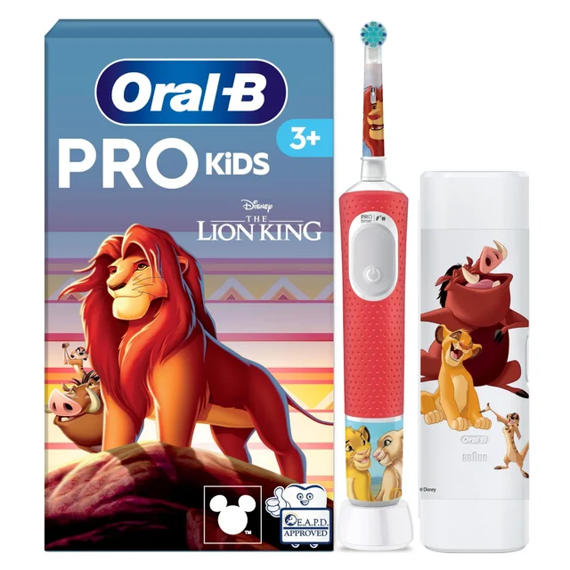 Oral-B Pro Kids 3+ König der Löwen Elektrische Zahnbürste mit Reiseetui