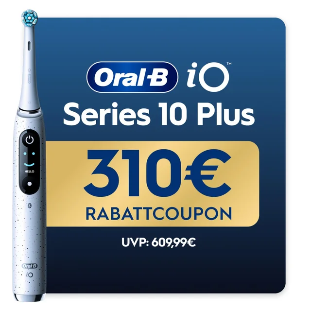 Oral-B iO Series 10 Stardust White, Aufsteckbürsten, Lade-Reiseetui, recycelbare Verpackung