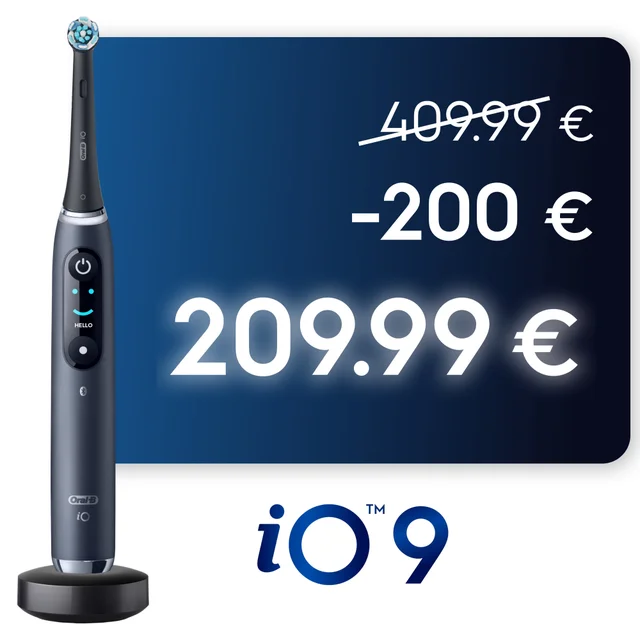 Oral-B iO Series 9N Black Onyx, Aufsteckbürsten, Lade-Reiseetui, recycelbare Verpackung