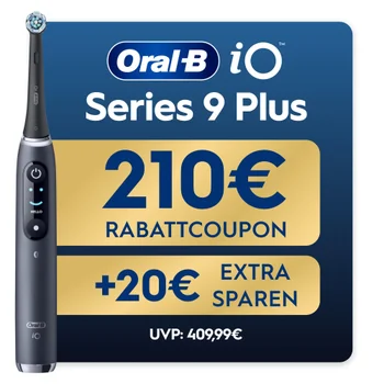 Oral-B iO Series 9N Black Onyx, Aufsteckbürsten, Lade-Reiseetui weiß, recycelbare Verpackung