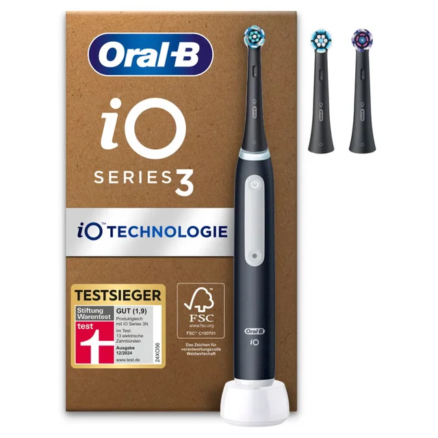 Oral-B iO Series 3 Matt Black, recycelbare Verpackung