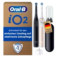 Oral-B iO Series 2 Elektrische Zahnbürste, DUO Pack, Night Black / Calm Pink