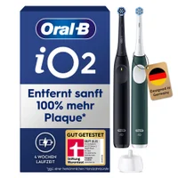 Oral-B iO2 Zahnbürsten im Doppelpack, entfernt 100% mehr Plaque, Gut (2,2) getestet.