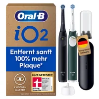 Oral-B iO Series 2 Elektrische Zahnbürste, DUO Pack, Night Black / Forest Green