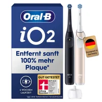 Oral-B iO2 elektrische Zahnbürsten (Doppelpack), entfernt 100% mehr Plaque.