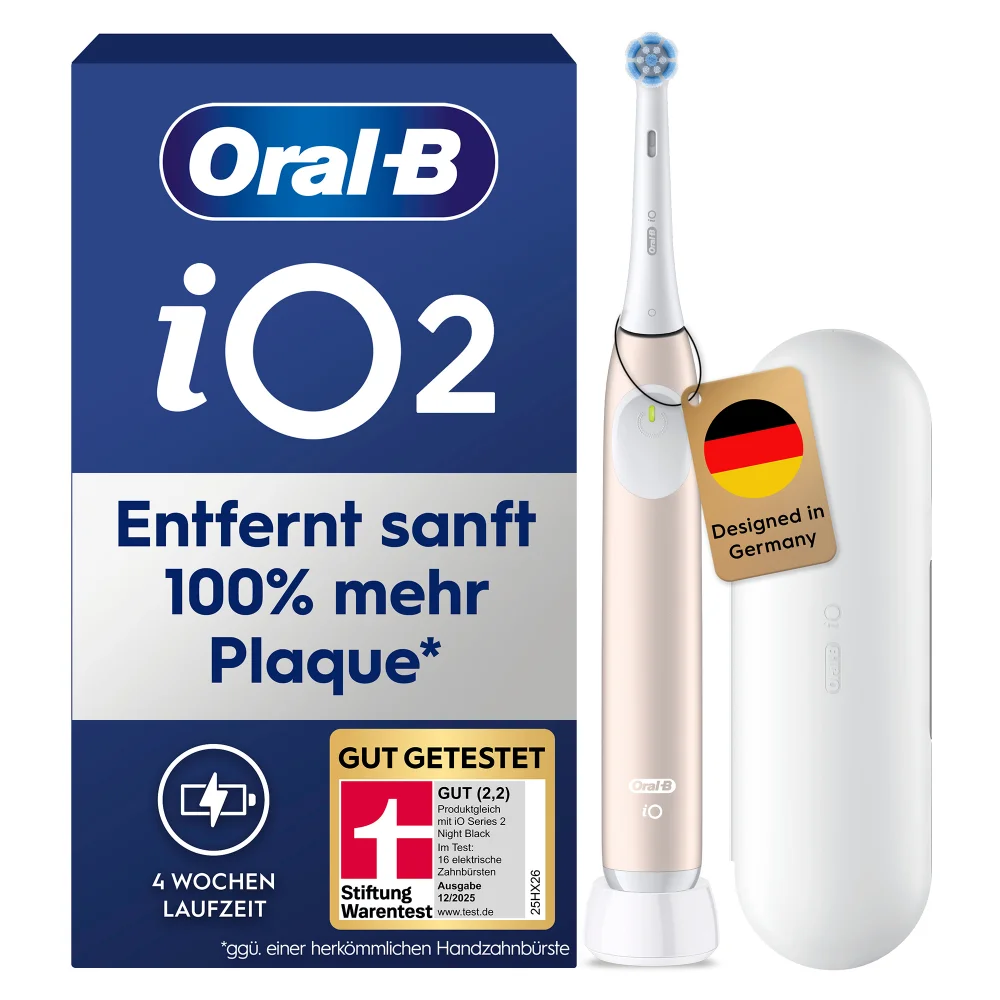 Oral-B iO2 elektrische Zahnbürste & Zubehör, entfernt 100% mehr Plaque.