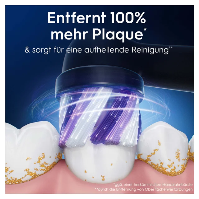 Oral-B iO Strahlendes Weiss, Original Aufsteckbürsten, Schwarz, 8 Stück