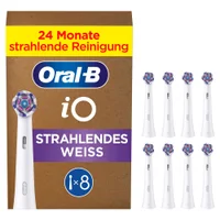 Oral-B iO Strahlendes Weiss, Original Aufsteckbürsten, Weiß, 8 Stück
