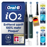 Oral-B iO Series 2 Elektrische Zahnbürste, DUO Pack, Night Black / Forest Green