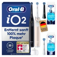 Oral-B iO Series 2 Elektrische Zahnbürste, DUO Pack, Night Black / Calm Pink