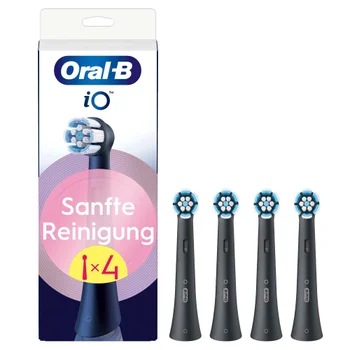 Oral-B iO Sanfte Reinigung, Aufsteckbürsten, Schwarz, 4 Stück