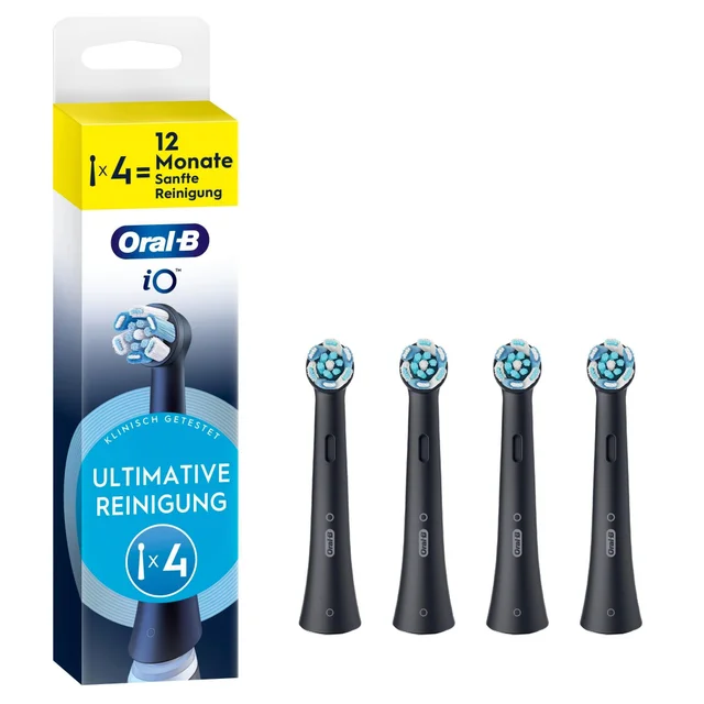 Oral-B iO Ultimative Reinigung, Original Aufsteckbürsten, Schwarz, 4 Stück