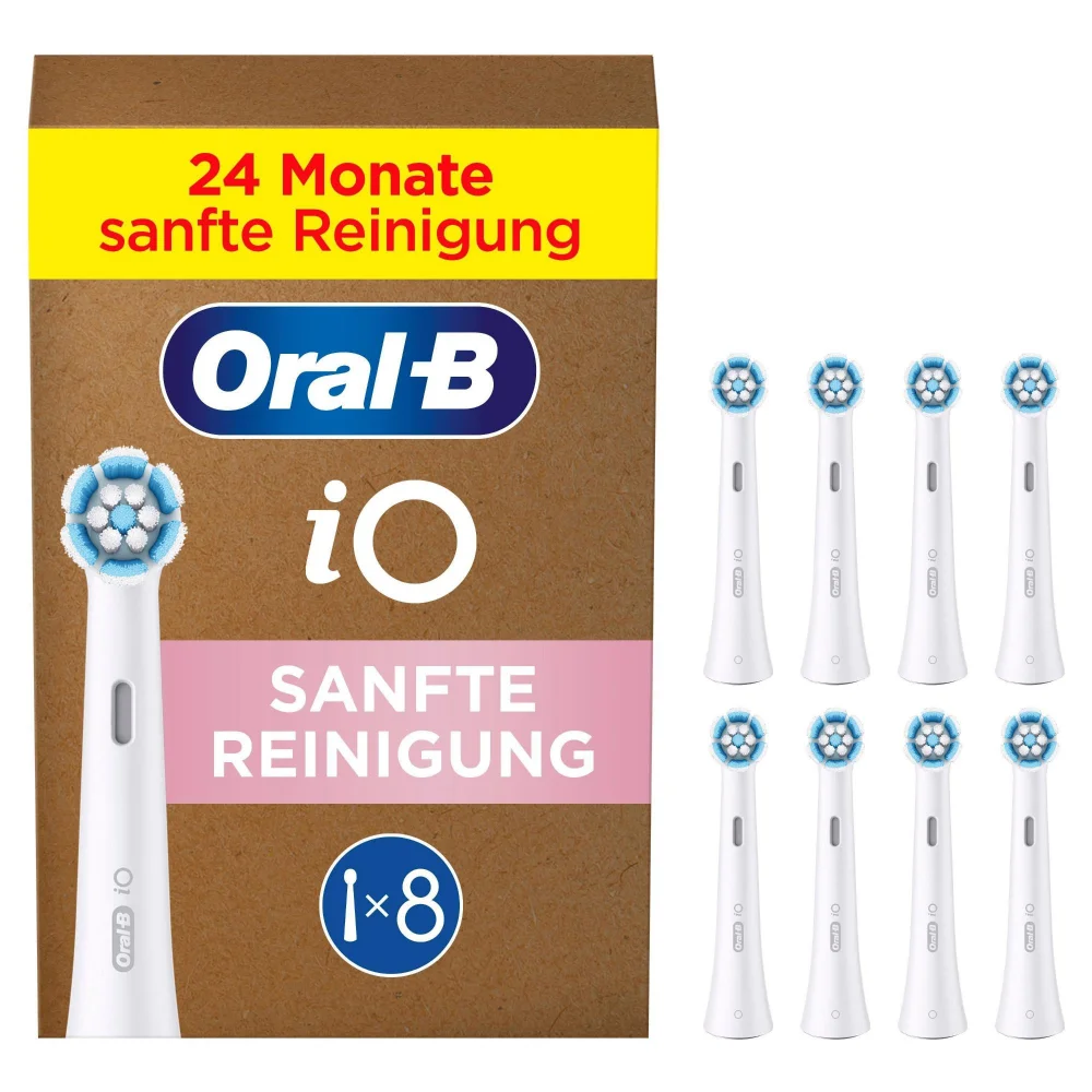 Oral-B iO Sanfte Reinigung, Original Aufsteckbürsten, Weiß, 8 Stück Bild 1