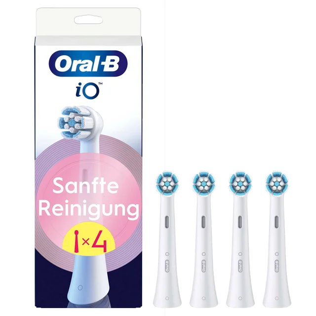 Oral-B iO Sanfte Reinigung Aufsteckbürsten, Weiß, 4 Stück