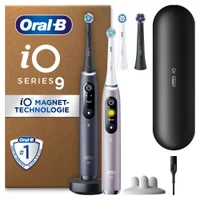 Oral-B iO Series 9 Plus Edition Duopack Elektrische Zahnbürste, Lade-Reiseetui, Black Onyx/Rose Quartz, recyclebare Verpackung - undefined undefined