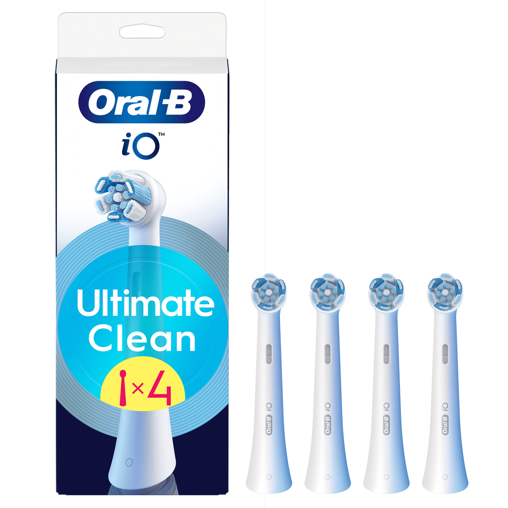 Oral B iO Ultimate Clean Replacement Electric Toothbrush Heads, White, 4 pack Bild 1
