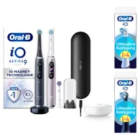 Oral-B iO Series 9 Duo Zahnbürstenset mit Reiseetui und Ultimative Reinigung Bürstenköpfen.