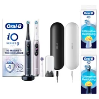 Oral-B iO Series 9 Duopack Elektrische Zahnbürste, Lade-Reiseetui, Black Onyx/Rose Quartz