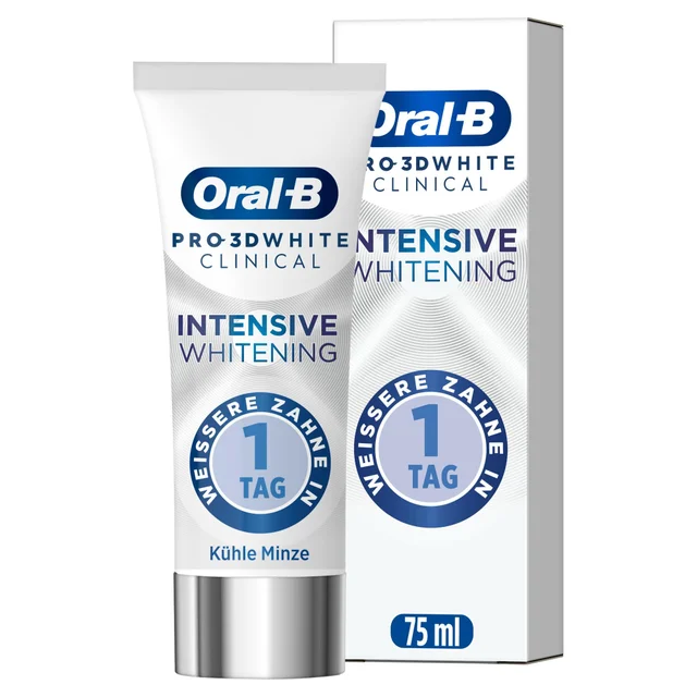 Oral-B Pro 3D White Clinical Intensive Whitening Zahnpasta, Kühle Minze, 75ml