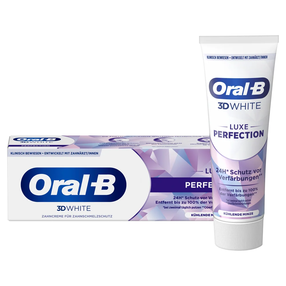 Oral-B 3D White Luxe Perfection Whitening Zahnpasta, Kühlende Minze, 75ml Bild 1