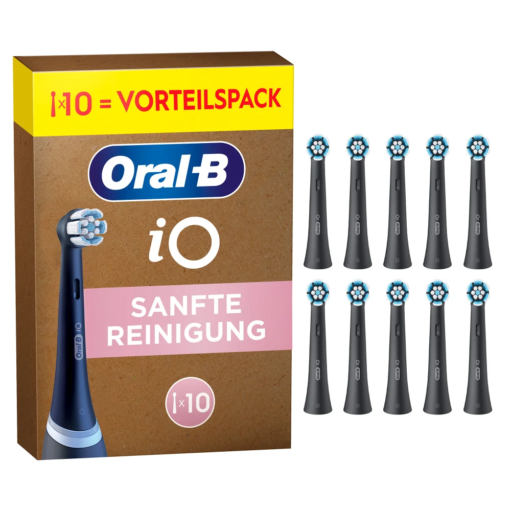 Oral-B iO Sanfte Reinigung Aufsteckbürsten, schwarz, 10 Stück Bild 1