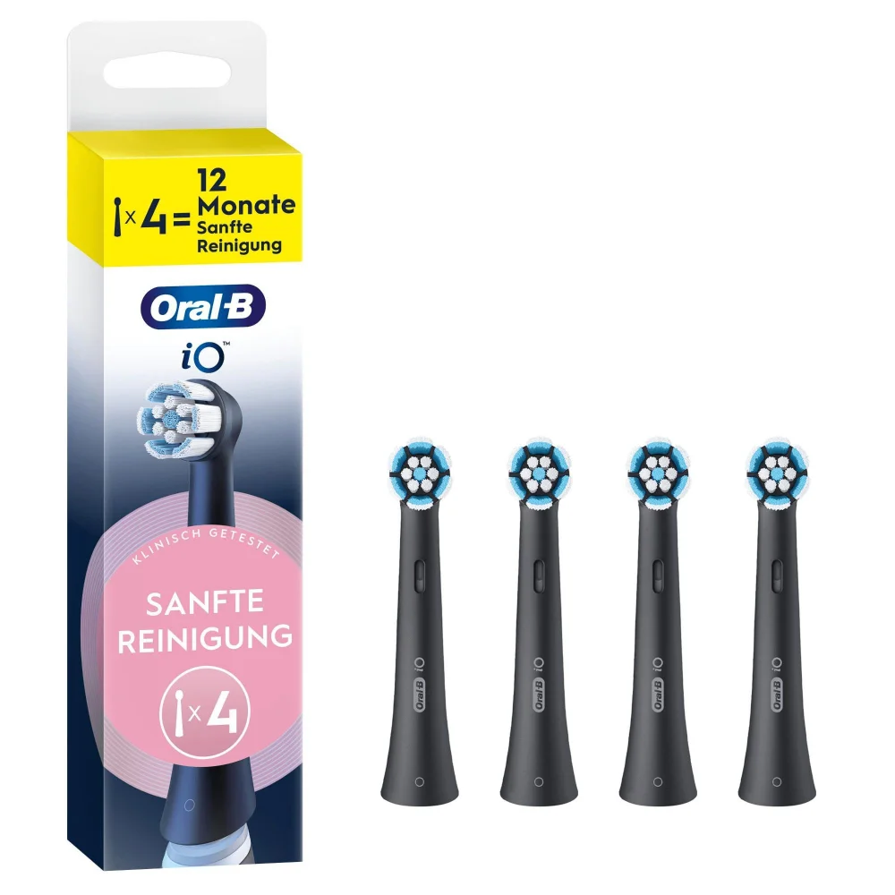 Oral-B iO Sanfte Reinigung, Aufsteckbürsten, Schwarz, 4 Stück Bild 1